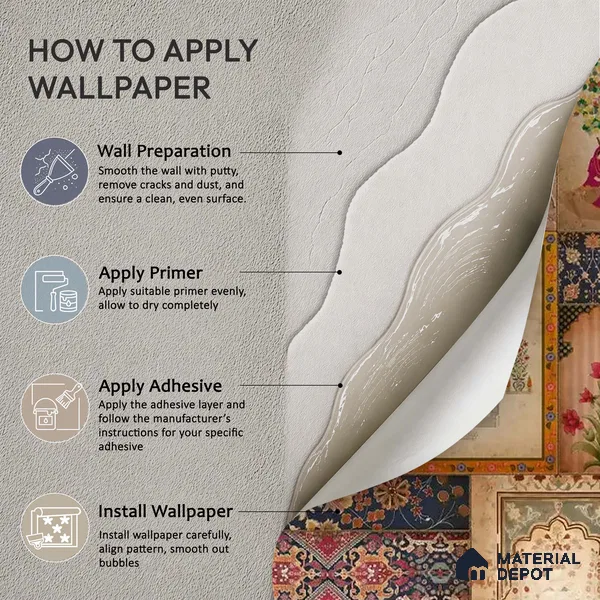 Kahani, Indian Art Theme Wallpaper, Customised Sukoon Series Handmade Abstract Design (Customised Size Wallpaper)