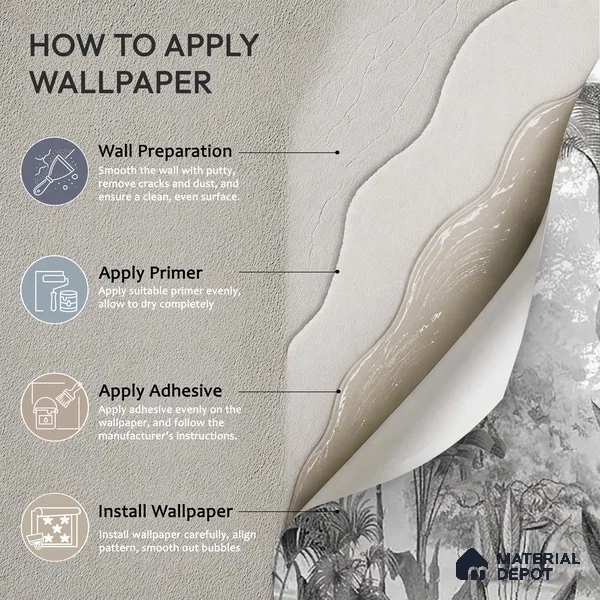 H901412 Kaira, Nature Theme Wallpaper for Rooms, Black & White, Customised Sukoon Series Canvas Nature Design (Customised Size Wallpaper)