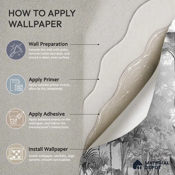 Kaira, Nature Theme Wallpaper for Rooms, Black & White, Customised Sukoon Series Handmade Nature Design (Customised Size Wallpaper)