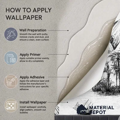 Khoob, Tropical Trees Black and White Wallpaper Sukoon Series Handmade Tropical Design (Customised Size Wallpaper)