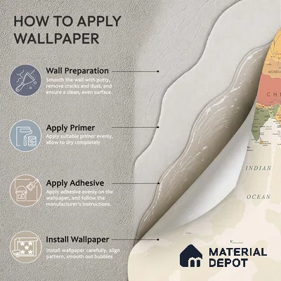 Large World Map Wallpaper, Pastel Shades, Customised Sparkla N Shine Series Canvas Map Design (Customised Size Wallpaper)