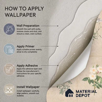 H902712 Mehek, Botanical Rendition Room Wallpaper Sukoon Series Canvas Florals Design (Customised Size Wallpaper)
