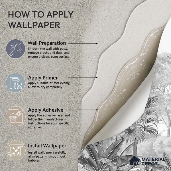 Monochrome Palm haven Wallpaper for Walls Sukoon Series Handmade Nature Design (Customised Size Wallpaper)