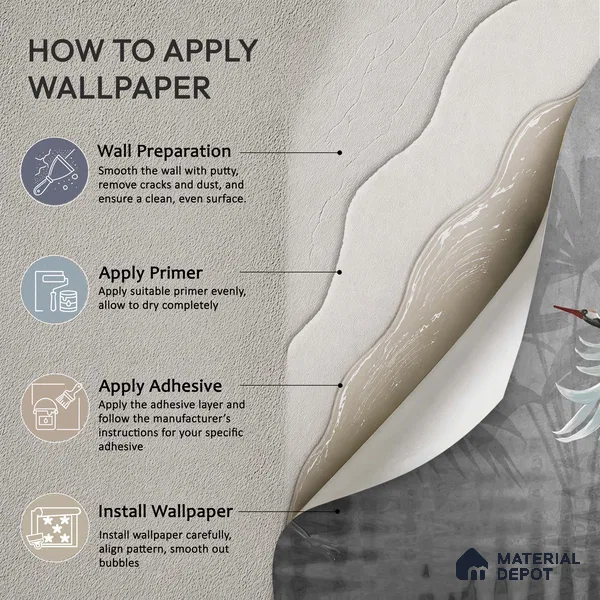 Musafir Beautiful Cranes Grey | Charcoal Grey Flying Cranes Scenic Look Wallpaper Handmade (Customised Size)