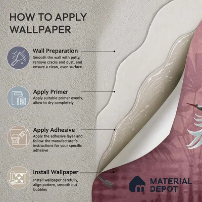 Musafir Beautiful Cranes Maroon Wallpaper Sukoon Series Handmade Abstract Design (Customised Size Wallpaper)