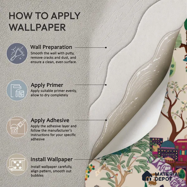 Pashmina, Indian Shawl Inspired Wallpaper for Rooms Sukoon Series Handmade Abstract Design (Customised Size Wallpaper)