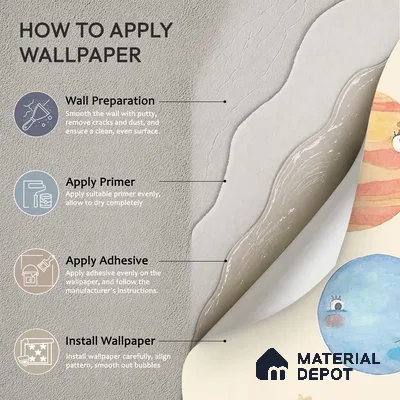 Planetary Playtime, Space Theme Wallpaper for Kids Room, Cream 10 Meter x 19.68 Inches Canvas Paper Type Wallpaper -54 Sq. Ft. | Minimum 15% wastage during installation