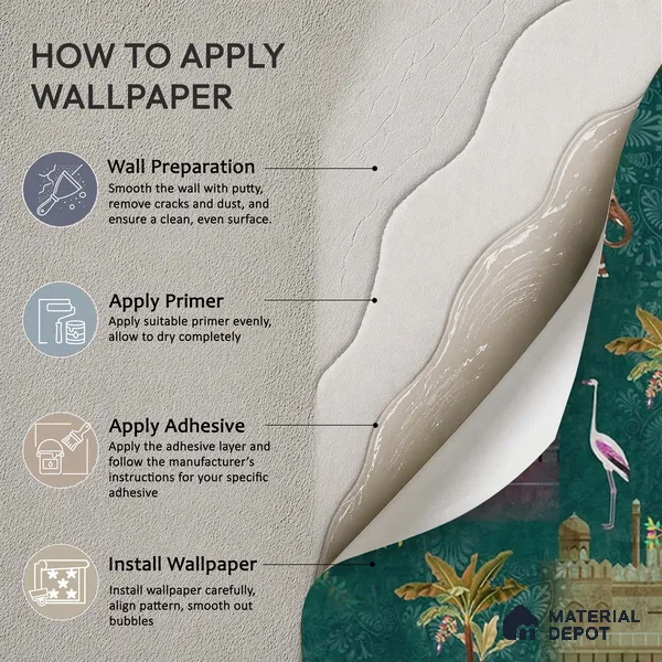 Royal Garden, an Indian Scenic Wallpaper Sukoon Series Canvas Nature Design (Customised Size Wallpaper)