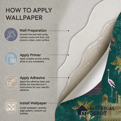 Royal Garden, an Indian Scenic Wallpaper Sukoon Series Handmade Nature Design (Customised Size Wallpaper)