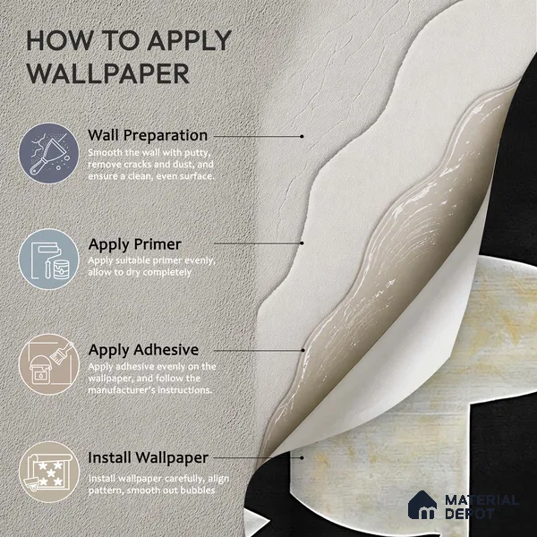 Serene Strokes, Subtle Abstract Design Wallpaper for Walls Sukoon Series Handmade Abstract Design (Customised Size Wallpaper)