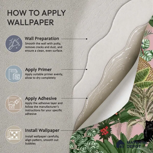 Tropical Tales: Deep Forest Wallpaper, Pink Sukoon Series Handmade Tropical Design (Customised Size Wallpaper)