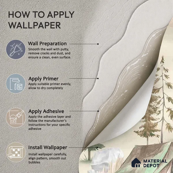 Wildlife Campout in the Jungle, Design for Kids, Autumn 10 Meter x 19.68 Inches Canvas Paper Type Wallpaper -54 Sq. Ft. | Minimum 15% wastage during installation
