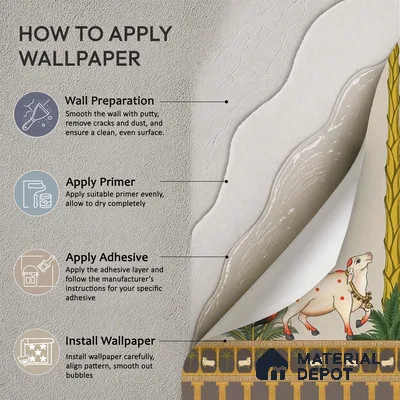 Surabhi Pichwai Wallpaper, Customised for Walls(Sandstone Paper)