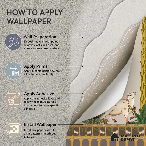 Surabhi Pichwai Wallpaper, Customised for Walls(Canvas)