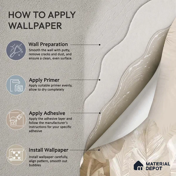 Pallav A Beige Color Tropical Canvas (Customised Wallpaper)