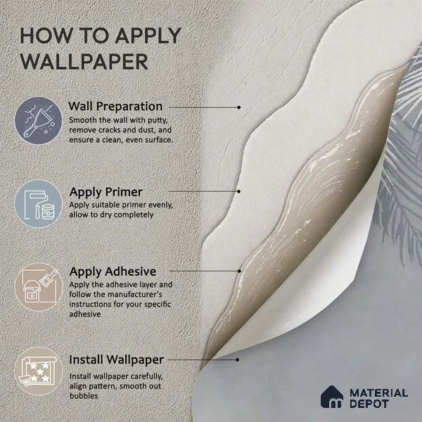 Hanging Tropical Leaves Design Blue Soft Feel (Customised Wallpaper)