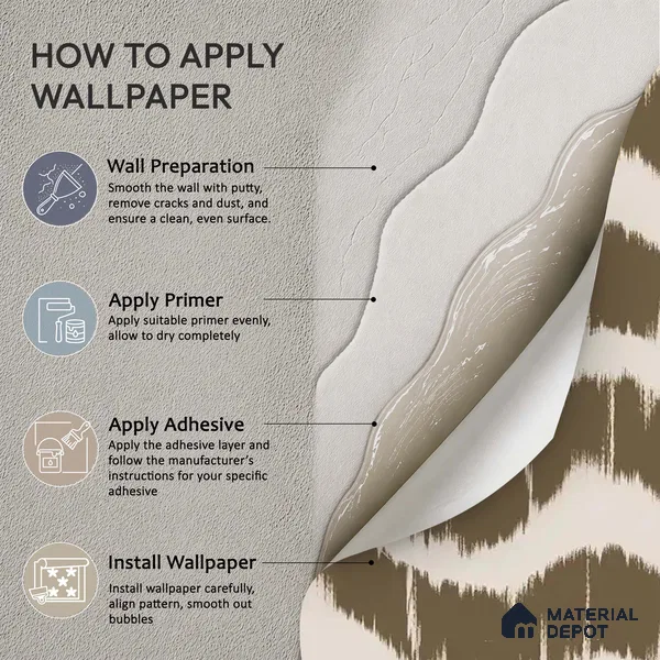 Waves Modern Abstract for Walls Muddy Brown Handmade (Customised Wallpaper)
