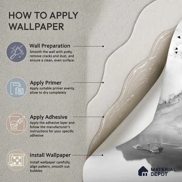 Marble Effect Scenery Customised Black & White Soft Feel (Customised Wallpaper)