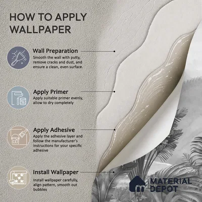 Vintage Theme Tropical Foliage, Black & White Canvas (Customised Wallpaper)