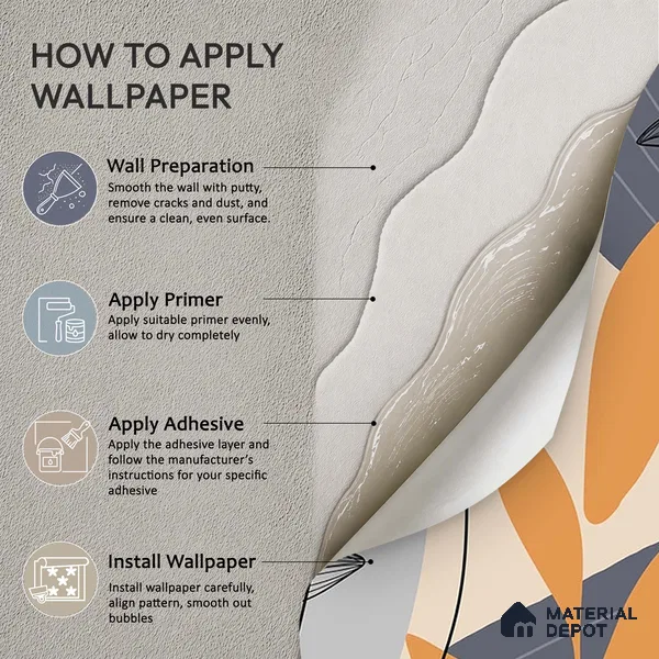 Sunrise Abstract Floral Line Art for Wall Soft Feel (Customised Wallpaper)