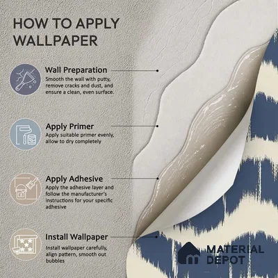 Indigo Waves Blue Modern Abstract for Walls Handmade (Customised Wallpaper)
