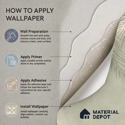 Hanging Tropical Leaves Design Pastel Green Handmade (Customised Wallpaper)