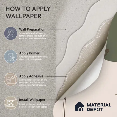 Beautiful Floral & Leaves Design, Customised Green & Beige Soft Feel (Customised Wallpaper)