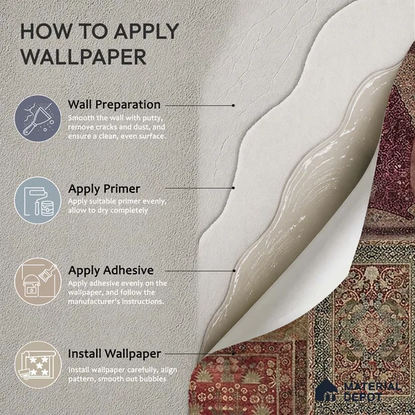 Aalishan Exquisite Indian Carpet Design Silk Metallic Wallpaper for Walls