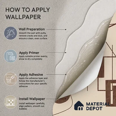 WP 03888 | Timeless Structures Brown | Warm Beige Line Art Stairs Abstract Look Wallpaper Soft Feel (Customised Size)