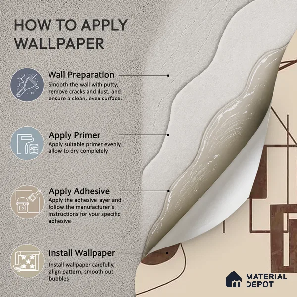 WP 03888 | Timeless Structures Brown | Warm Beige Line Art Stairs Abstract Look Wallpaper Soft Feel (Customised Size)