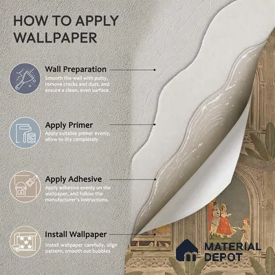 WP 03912 | Ramayan- Luxury | Warm Beige Palace Arch Gallery Traditional Look Wallpaper Canvas (Customised Size)