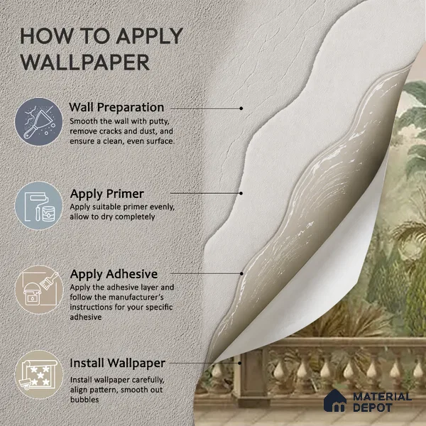 Peacock Garden, Jungle Theme Sandstone Wallpaper for Walls (Customized Size Wallpaper)