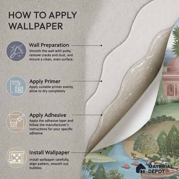 Shaan, Indian Scenic Design Customised Handmade Wallpaper for Rooms