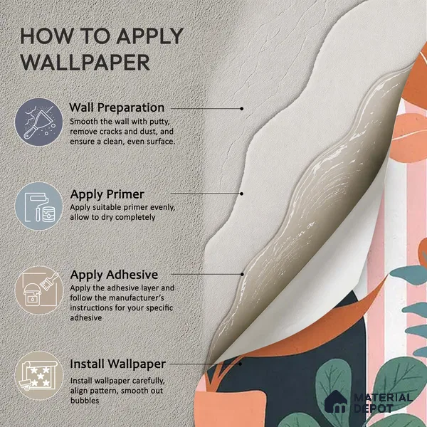 Boho Botanica Abstract Customised Soft Feel Wallpaper for Rooms