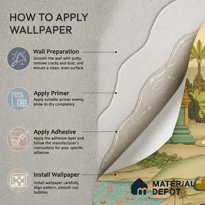 Gopuram Vatika Sandstone Wallpaper in South Indian Style, Customised