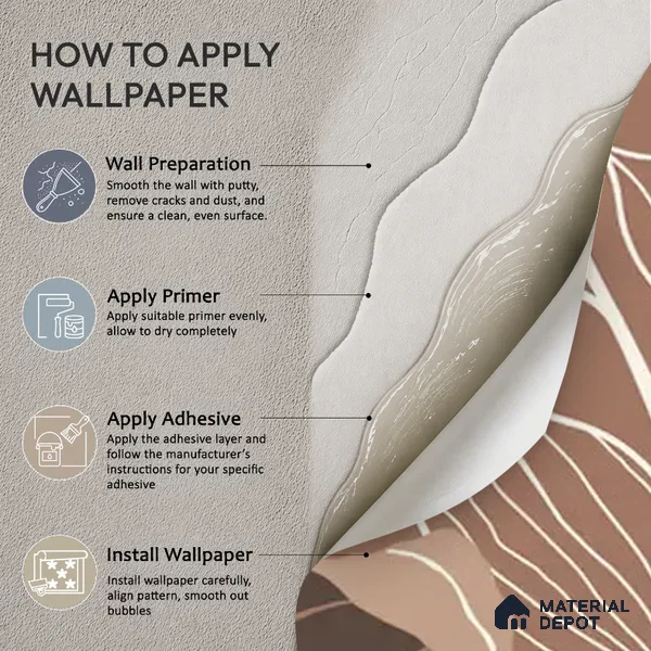 Botanical Muse Tropical Soft Feel Customized Wallpaper, Brown Background
