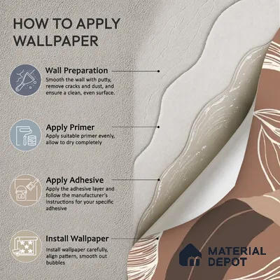 Botanical Muse Tropical Handmade Customized Wallpaper, Brown Background