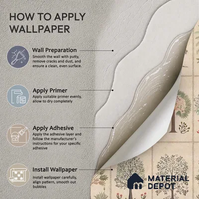 Beige Botanical Bliss Handmade wallpaper Customised for Walls
