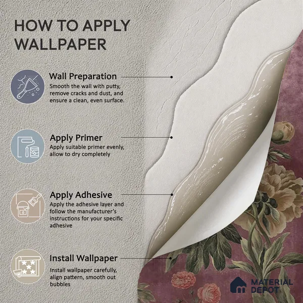 Big Floral Sandstone Wallpaper for Rooms Blossoms in Twilight