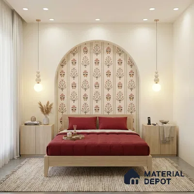 African Boho Paisley Motifs Wallpaper Blended with Hand-Drawn Floral Geometry | WP 05269 Canvas | 250 GSM WP01CNF Paper | (MOQ = 30 Sq. Ft.)