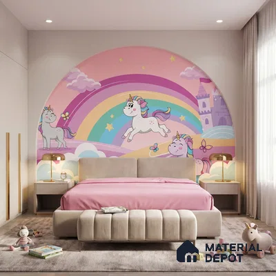 Fantasy Ponies Wallpaper Jumping and Flying Through an Imagination World | WP 05241 B Non Woven | 150 GSM WP01MTF Paper | (MOQ = 30 Sq. Ft.)