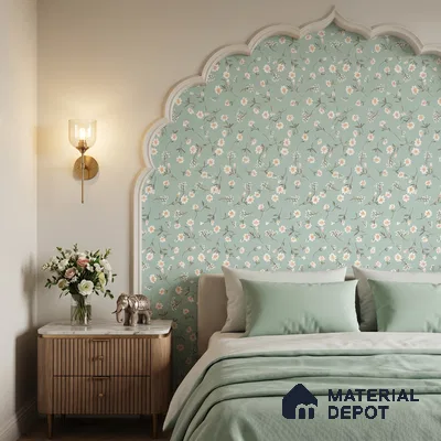 Sweet Bloom Textile Illustration Wallpaper Featuring Playful Cute Floral Motifs | WP 05274 B Non Woven | 150 GSM WP01MTF Paper | (MOQ = 30 Sq. Ft.)
