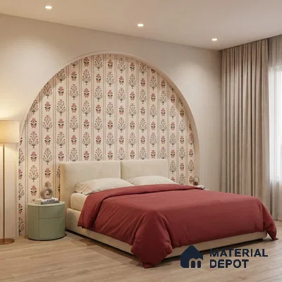 African Boho Paisley Motifs Wallpaper Blended with Hand-Drawn Floral Geometry | WP 05269 Canvas | 250 GSM WP01CNF Paper | (MOQ = 30 Sq. Ft.)