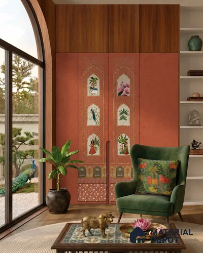 Chitra Mahal LM 25876 8 ft x 4 ft Texture Finish Digital Laminate - 1 mm | Suitable for Bedroom, Feature Wall, Wardrobe