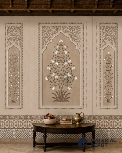 Thar Blossom LM 25877 8 ft x 4 ft Texture Finish Digital Laminate - 1 mm | Suitable for Bedroom, Feature Wall, Wardrobe
