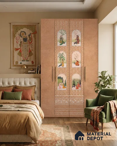 Sakhi Sangam LM 25880 8 ft x 4 ft Texture Finish Digital Laminate - 1 mm | Suitable for Bedroom, Feature Wall, Wardrobe