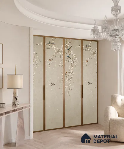 Shwet Pankhuri LM 25891 8 ft x 4 ft Texture Finish Digital Laminate - 1 mm | Suitable for Bedroom, Feature Wall, Wardrobe
