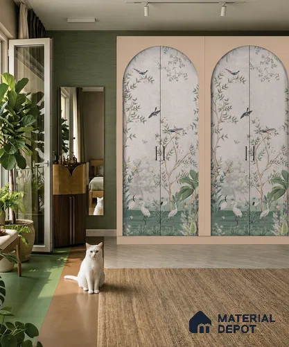 Jeevan Upvan LM 25893 8 ft x 4 ft Texture Finish Digital Laminate - 1 mm | Suitable for Bedroom, Feature Wall, Wardrobe