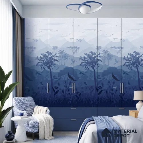 Azure Retreat LM 25898 8 ft x 4 ft Texture Finish Digital Laminate - 1 mm | Suitable for Bedroom, Feature Wall, Wardrobe