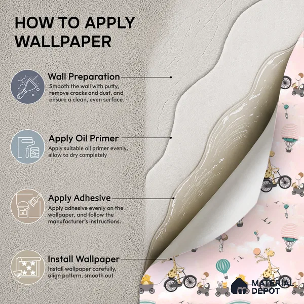 KD4001-1 | Pastel Multicolour Animal Parade Non Woven Kids Room Wallpaper - 10 Meter x 21 Inches, 57.41 Sq. Ft. (Min. 15% Wastage)